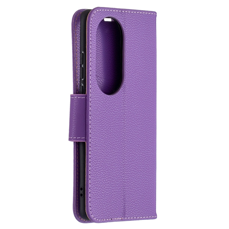 For Huawei P50 Pro Litchi Texture Pure Color Horizontal Flip Leather Case with Holder & Card Slots & Wallet & Lanyard