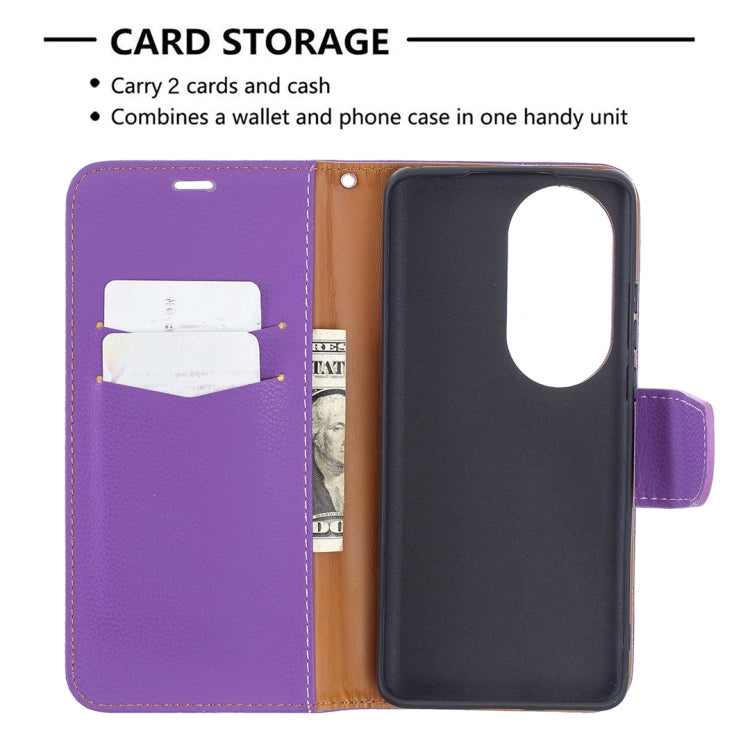 For Huawei P50 Pro Litchi Texture Pure Color Horizontal Flip Leather Case with Holder & Card Slots & Wallet & Lanyard