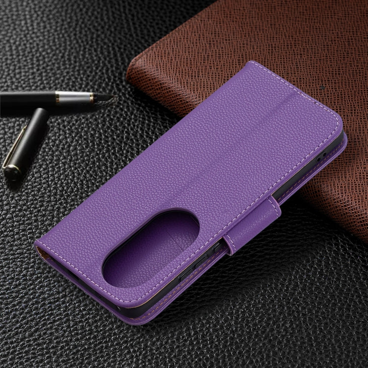 For Huawei P50 Pro Litchi Texture Pure Color Horizontal Flip Leather Case with Holder & Card Slots & Wallet & Lanyard