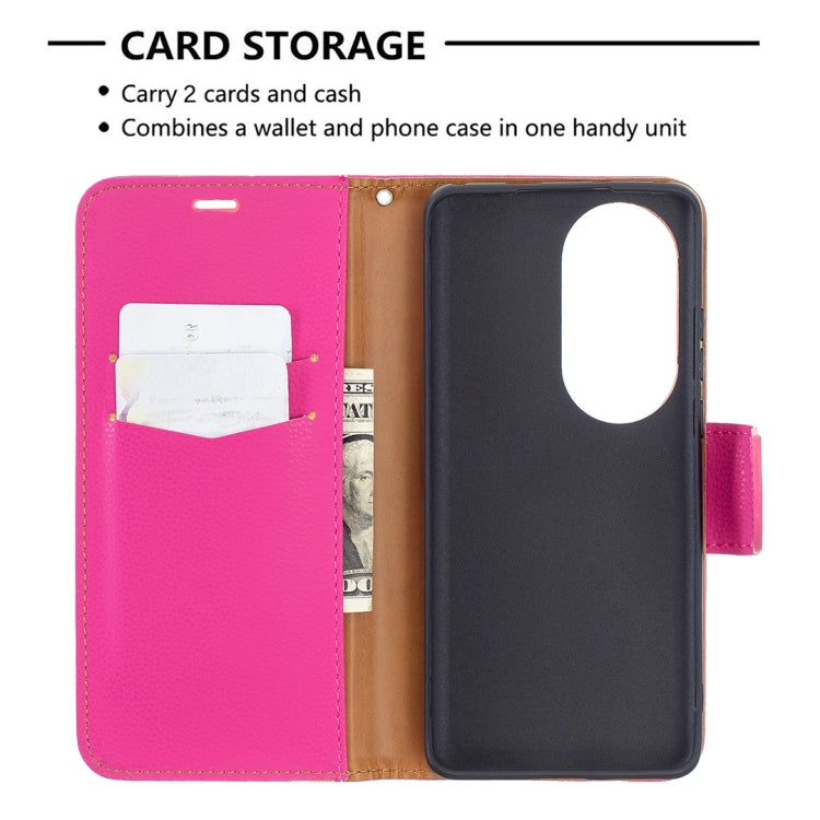 For Huawei P50 Pro Litchi Texture Pure Color Horizontal Flip Leather Case with Holder & Card Slots & Wallet & Lanyard