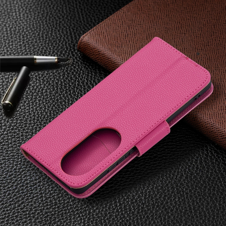 For Huawei P50 Pro Litchi Texture Pure Color Horizontal Flip Leather Case with Holder & Card Slots & Wallet & Lanyard
