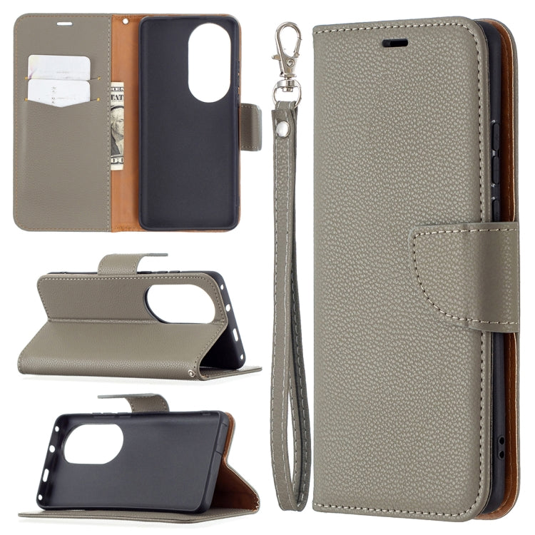 For Huawei P50 Pro Litchi Texture Pure Color Horizontal Flip Leather Case with Holder & Card Slots & Wallet & Lanyard
