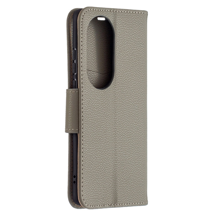 For Huawei P50 Pro Litchi Texture Pure Color Horizontal Flip Leather Case with Holder & Card Slots & Wallet & Lanyard