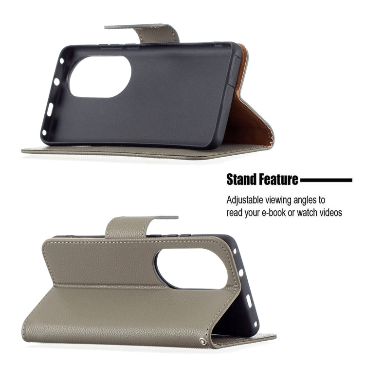 For Huawei P50 Pro Litchi Texture Pure Color Horizontal Flip Leather Case with Holder & Card Slots & Wallet & Lanyard