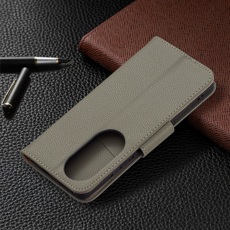 For Huawei P50 Pro Litchi Texture Pure Color Horizontal Flip Leather Case with Holder & Card Slots & Wallet & Lanyard
