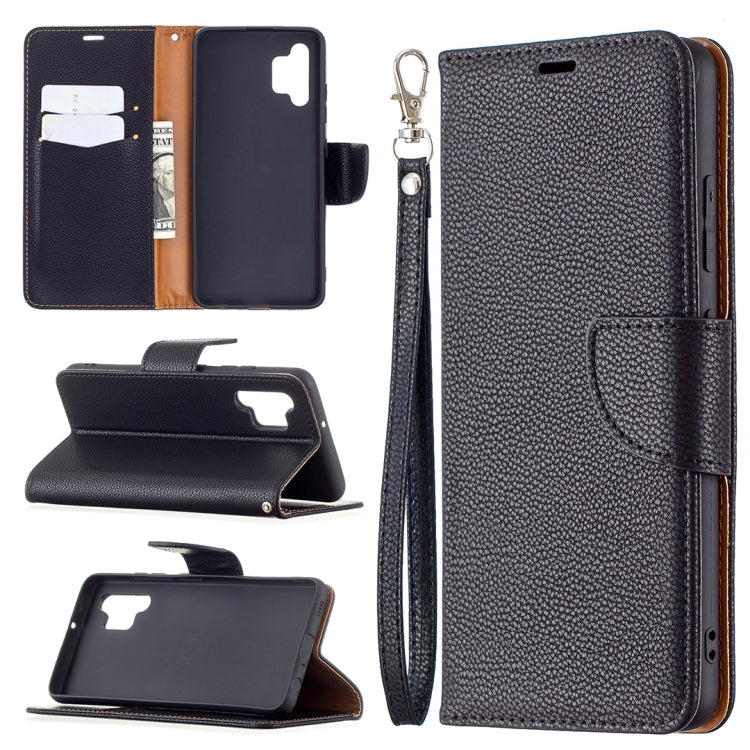 For Samsung Galaxy A32 4G Litchi Texture Pure Color Horizontal Flip Leather Case with Holder & Card Slots & Wallet & Lanyard
