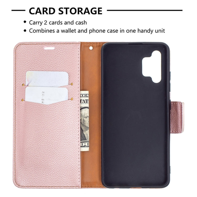 For Samsung Galaxy A32 4G Litchi Texture Pure Color Horizontal Flip Leather Case with Holder & Card Slots & Wallet & Lanyard