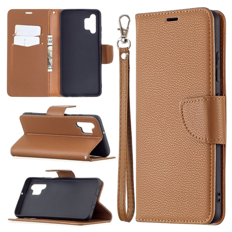For Samsung Galaxy A32 4G Litchi Texture Pure Color Horizontal Flip Leather Case with Holder & Card Slots & Wallet & Lanyard