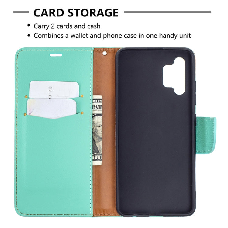 For Samsung Galaxy A32 4G Litchi Texture Pure Color Horizontal Flip Leather Case with Holder & Card Slots & Wallet & Lanyard