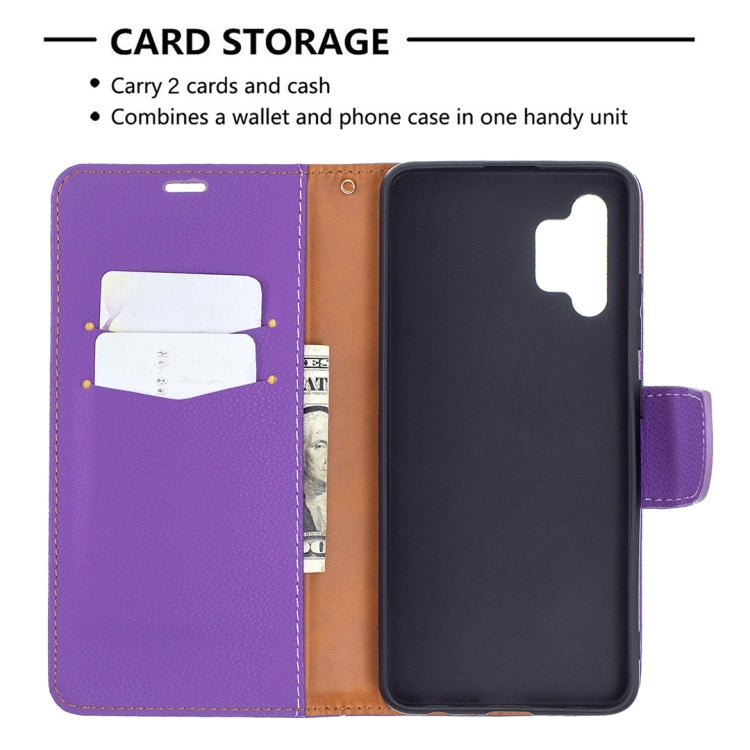 For Samsung Galaxy A32 4G Litchi Texture Pure Color Horizontal Flip Leather Case with Holder & Card Slots & Wallet & Lanyard