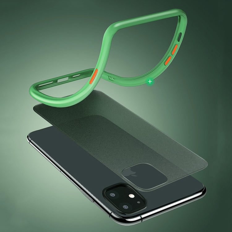 For iPhone 11 CAFELE Gorgeous Series Silicone Frame + Matte PC Board Full Coverage Anti-fall Phone Protective Case