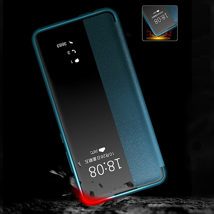 For Huawei Mate 30 Magnetic Side Window View Shockproof Horizontal Flip Leather Smart Case