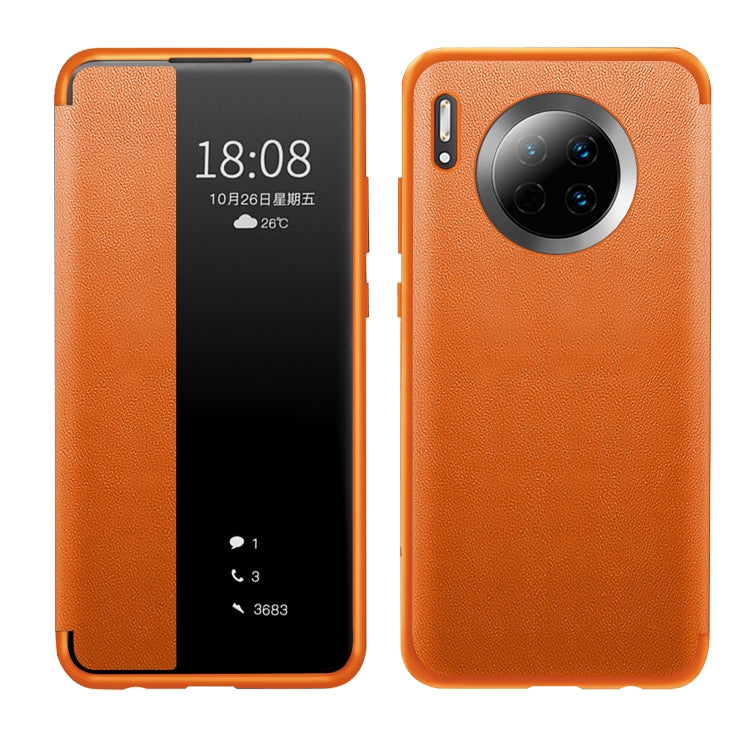 For Huawei Mate 30 Magnetic Side Window View Shockproof Horizontal Flip Leather Smart Case