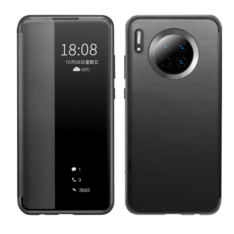 For Huawei Mate 30 Magnetic Side Window View Shockproof Horizontal Flip Leather Smart Case