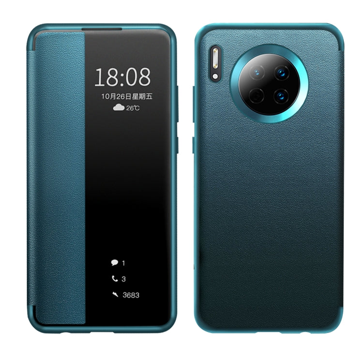 For Huawei Mate 30 Magnetic Side Window View Shockproof Horizontal Flip Leather Smart Case