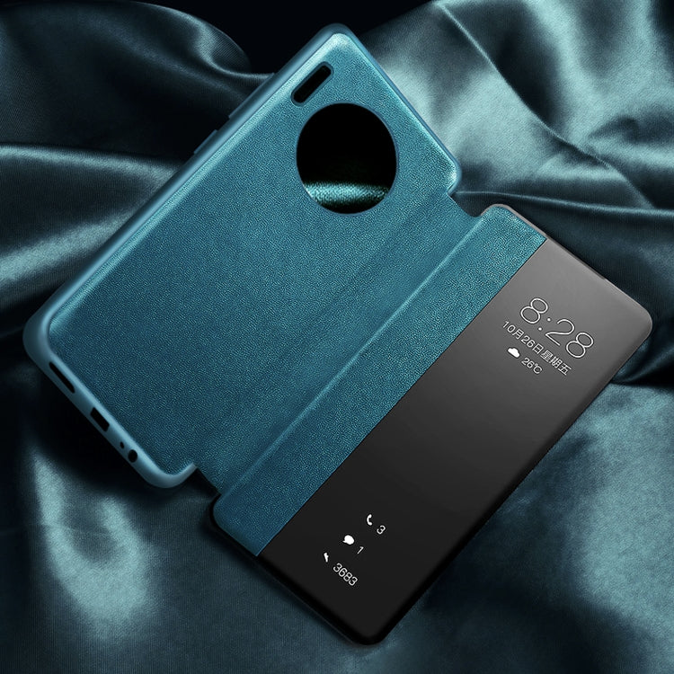 For Huawei Mate 30 Magnetic Side Window View Shockproof Horizontal Flip Leather Smart Case