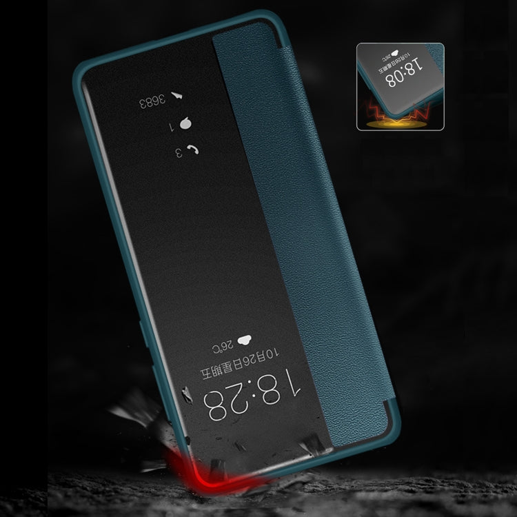 For Huawei P30 Pro Magnetic Side Window View Shockproof Horizontal Flip Leather Smart Case