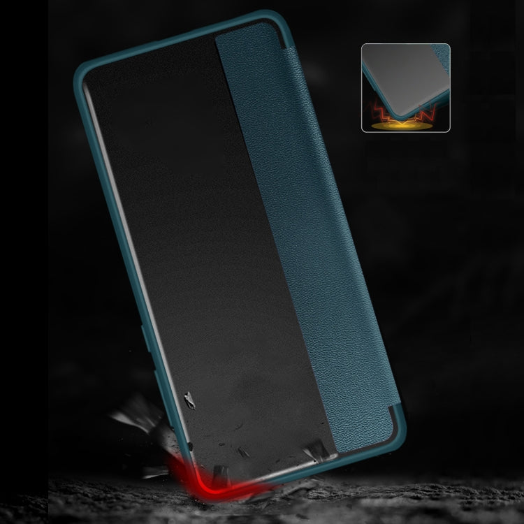 For Huawei P30 Pro Magnetic Side Window View Shockproof Horizontal Flip Leather Smart Case