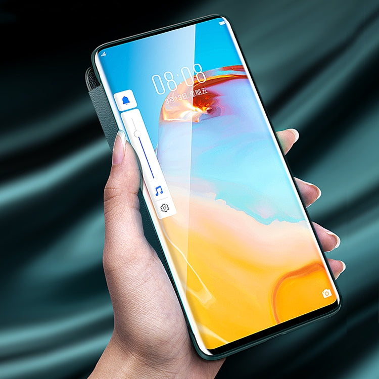 For Huawei P40 Magnetic Side Window View Shockproof Horizontal Flip Leather Smart Case