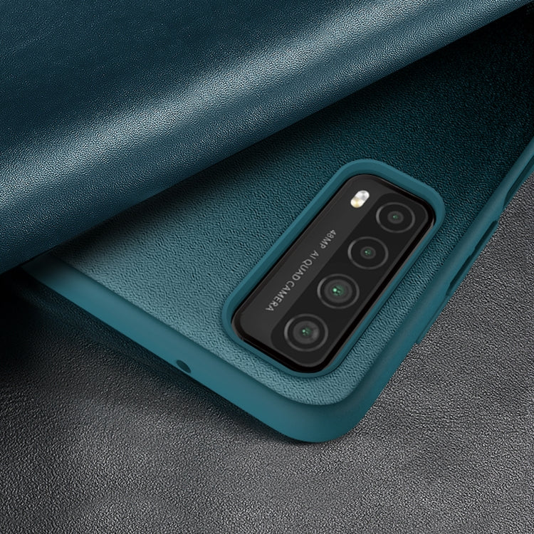 For Huawei P Smart 2021 Magnetic Side Window View Shockproof Horizontal Flip Leather Smart Case
