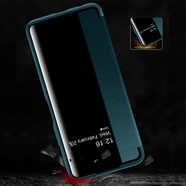 For Huawei P Smart 2021 Magnetic Side Window View Shockproof Horizontal Flip Leather Smart Case
