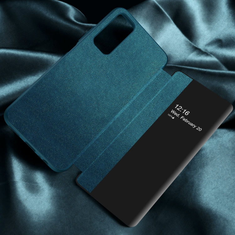 For Huawei P Smart 2021 Magnetic Side Window View Shockproof Horizontal Flip Leather Smart Case