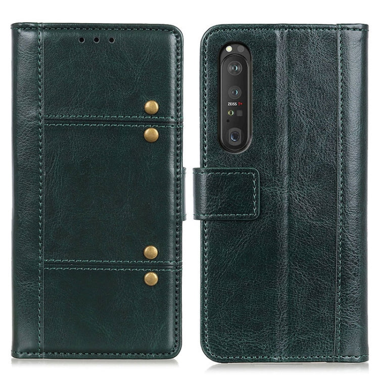 For Sony Xperia 1 III Peas Crazy Horse Texture Horizontal Flip Leather Case with Holder & Card Slots & Wallet