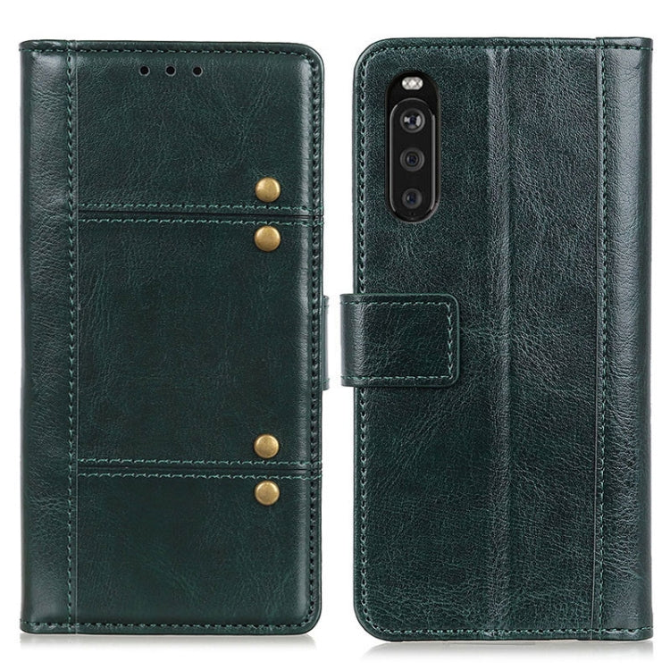 For Sony Xperia 10 III Peas Crazy Horse Texture Horizontal Flip Leather Case with Holder & Card Slots & Wallet