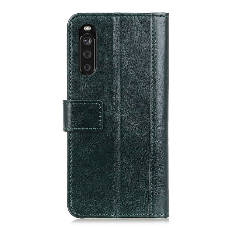 For Sony Xperia 10 III Peas Crazy Horse Texture Horizontal Flip Leather Case with Holder & Card Slots & Wallet