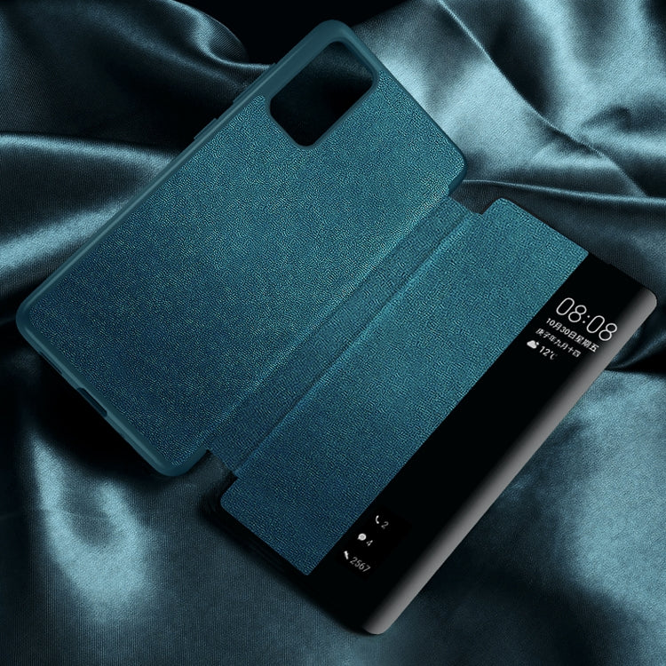 For Samsung Galaxy A02s 164.2mm Magnetic Side Window View Shockproof Horizontal Flip Leather Case