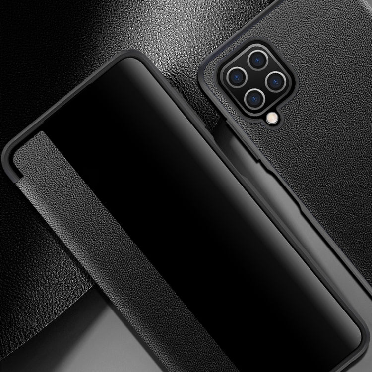 For Samsung Galaxy A12 Magnetic Side Window View Shockproof Horizontal Flip Leather Case