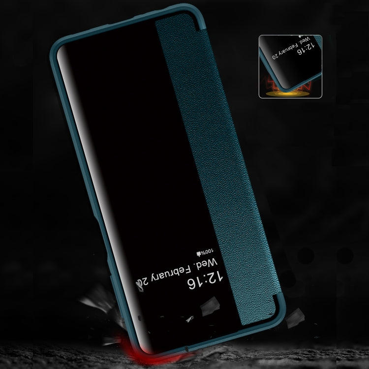 For Samsung Galaxy A32 5G Magnetic Side Window View Shockproof Horizontal Flip Leather Case