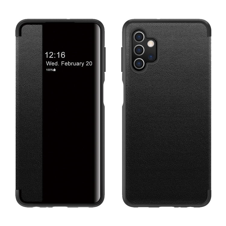 For Samsung Galaxy A32 5G Magnetic Side Window View Shockproof Horizontal Flip Leather Case