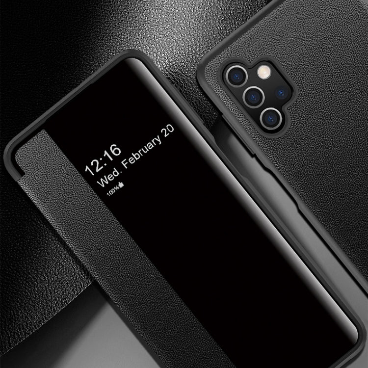 For Samsung Galaxy A32 5G Magnetic Side Window View Shockproof Horizontal Flip Leather Case