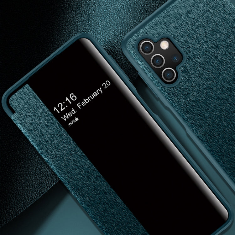 For Samsung Galaxy A32 5G Magnetic Side Window View Shockproof Horizontal Flip Leather Case