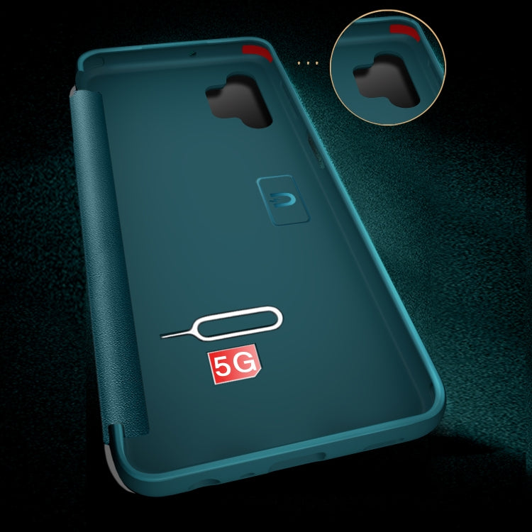 For Samsung Galaxy A32 5G Magnetic Side Window View Shockproof Horizontal Flip Leather Case