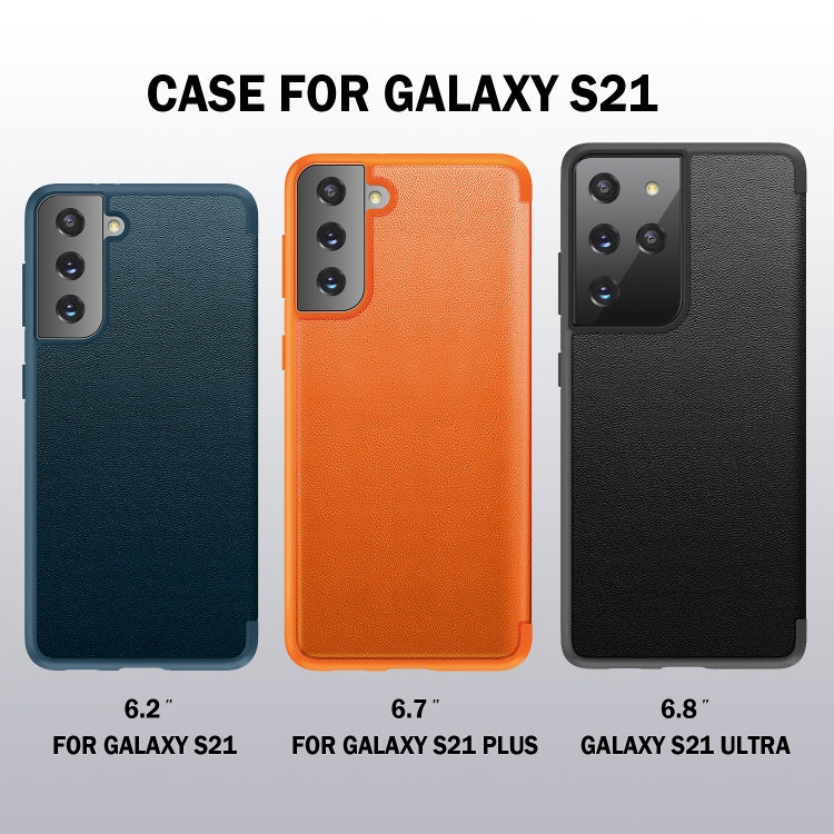 For Samsung Galaxy S21+ 5G Magnetic Side Window View Shockproof Horizontal Flip Leather Case