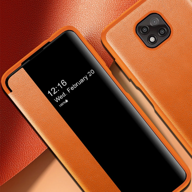 For Motorola Moto G Power(2021) Magnetic Side Window View Shockproof Horizontal Flip Leather Case