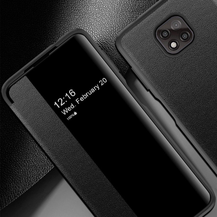 For Motorola Moto G Power(2021) Magnetic Side Window View Shockproof Horizontal Flip Leather Case