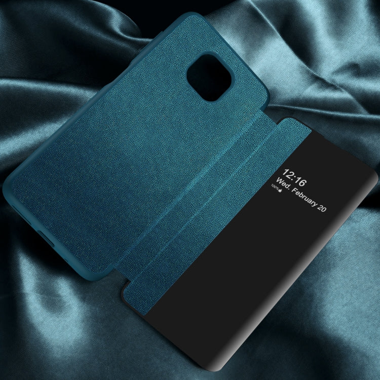 For Motorola Moto G Play(2021) Magnetic Side Window View Shockproof Horizontal Flip Leather Case