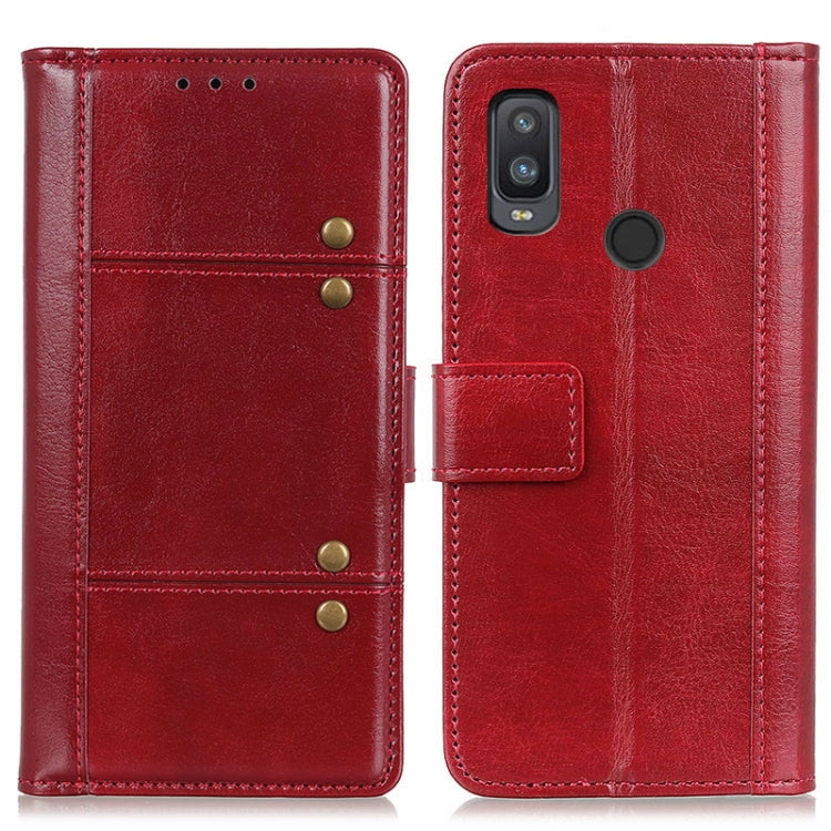 For alcatel 1L (2021) Peas Crazy Horse Texture Horizontal Flip Leather Case with Holder & Card Slots & Wallet