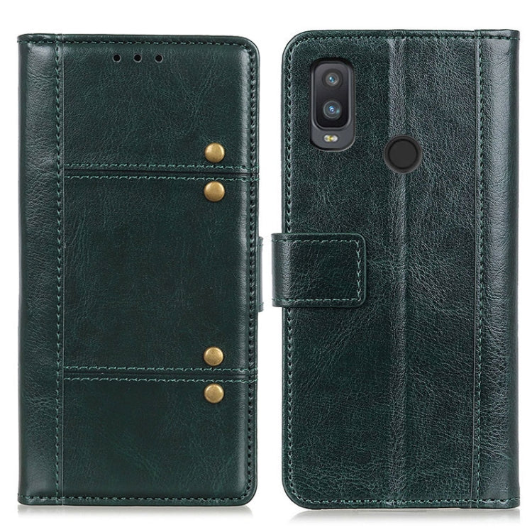 For alcatel 1L (2021) Peas Crazy Horse Texture Horizontal Flip Leather Case with Holder & Card Slots & Wallet