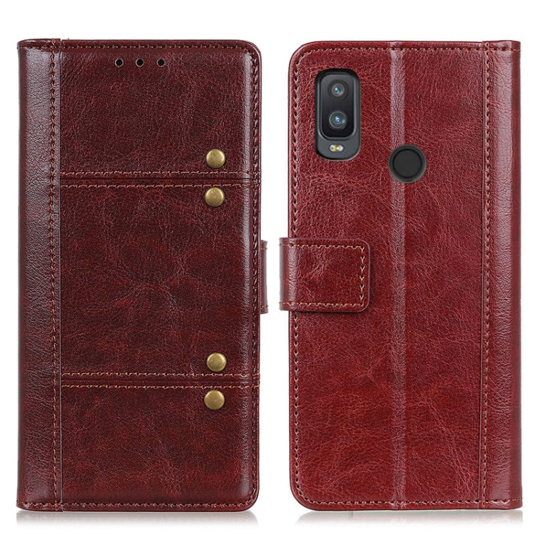 For alcatel 1L (2021) Peas Crazy Horse Texture Horizontal Flip Leather Case with Holder & Card Slots & Wallet