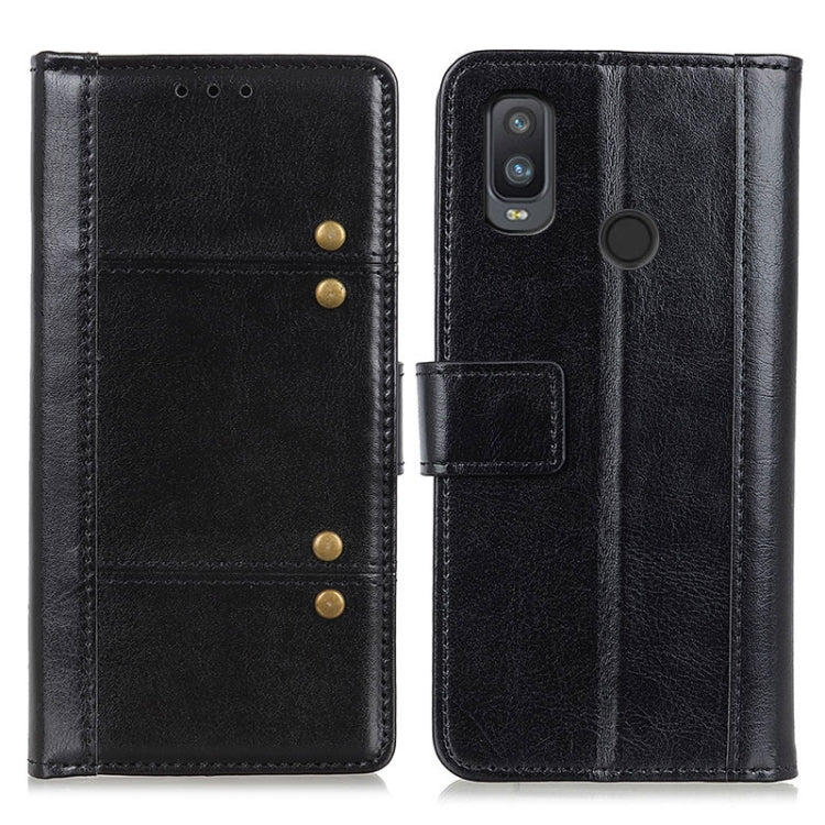 For alcatel 1L (2021) Peas Crazy Horse Texture Horizontal Flip Leather Case with Holder & Card Slots & Wallet