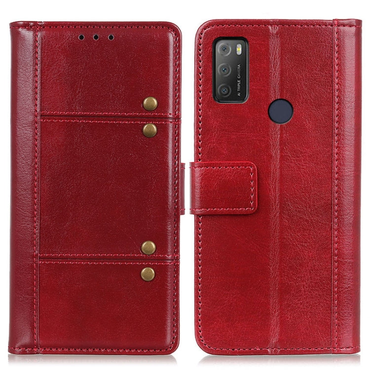 For alcatel 1S (2021) Peas Crazy Horse Texture Horizontal Flip Leather Case with Holder & Card Slots & Wallet