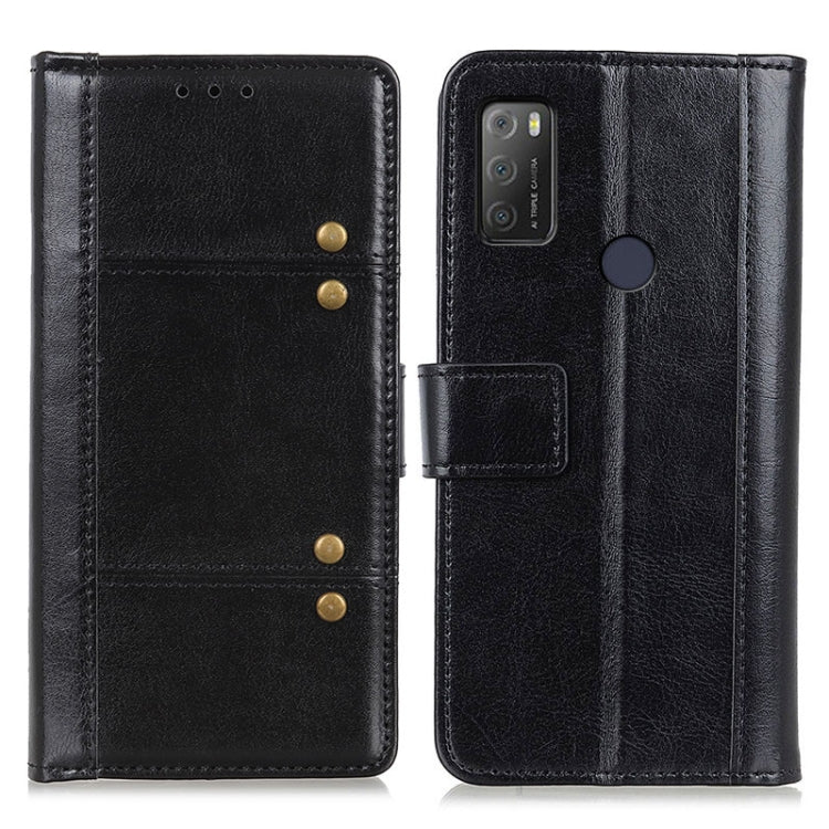For alcatel 1S (2021) Peas Crazy Horse Texture Horizontal Flip Leather Case with Holder & Card Slots & Wallet