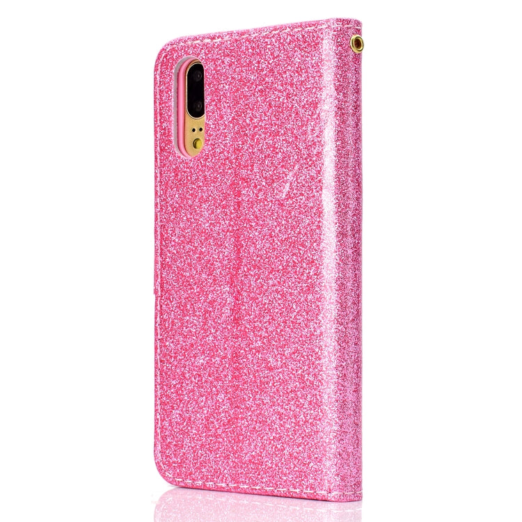 For Samsung Galaxy A02 (EU Version) Glitter Powder Horizontal Flip Leather Case with Card Slots & Holder & Photo Frame & Wallet
