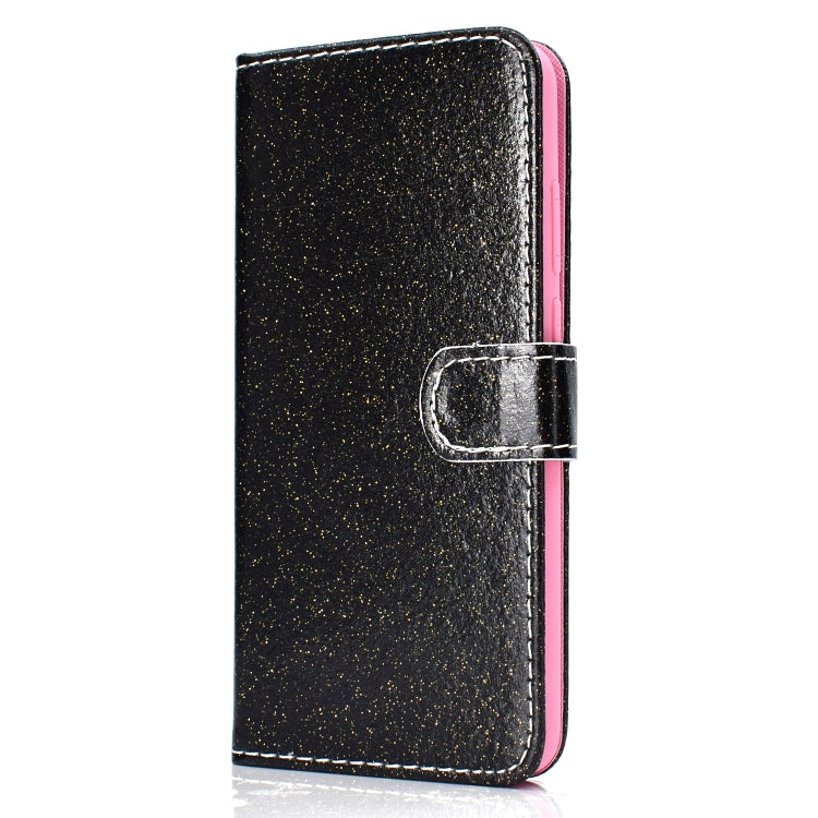 For Samsung Galaxy A02 (EU Version) Glitter Powder Horizontal Flip Leather Case with Card Slots & Holder & Photo Frame & Wallet