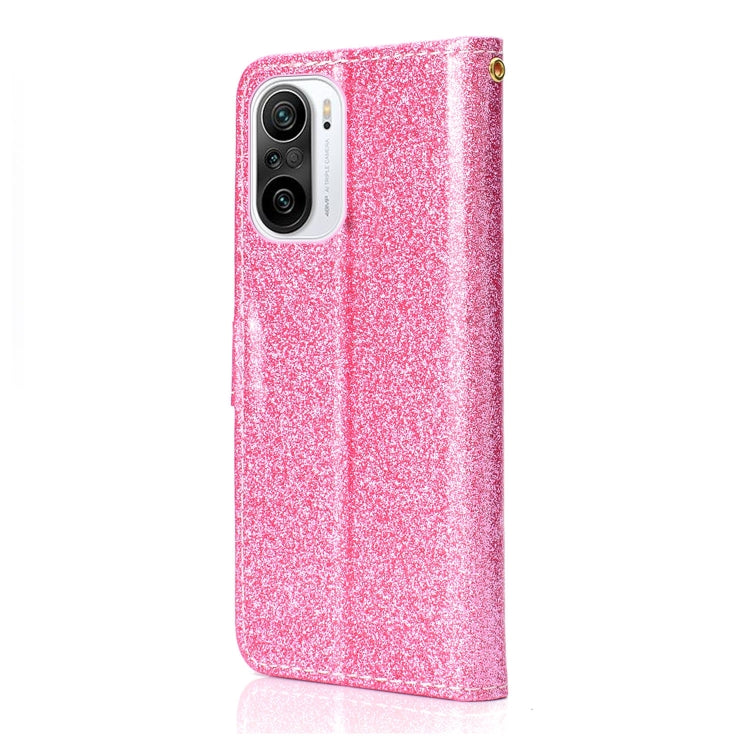 For Samsung Galaxy A02s (EU Version) Glitter Powder Horizontal Flip Leather Case with Card Slots & Holder & Photo Frame & Wallet