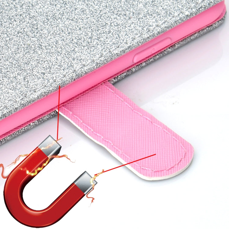 For Samsung Galaxy A02s (EU Version) Glitter Powder Horizontal Flip Leather Case with Card Slots & Holder & Photo Frame & Wallet